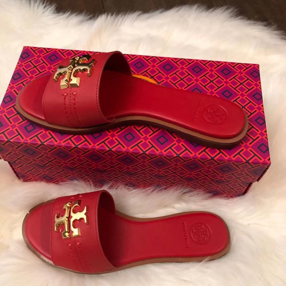 Tory Burch Everly Calf Leather Slide Sandal - Picture 4 of 6